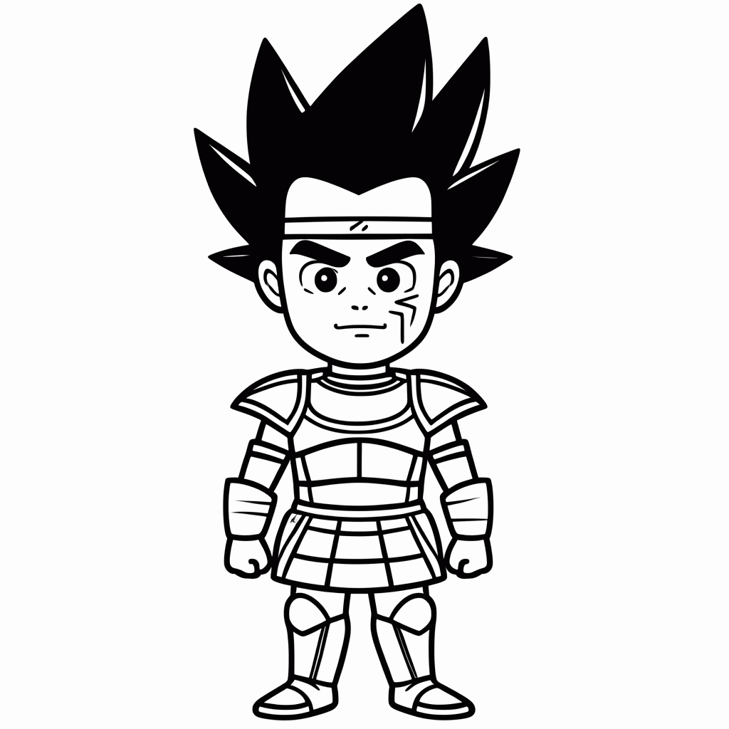 Desenho de Bardock para colorir e imprimir grátis em folha A4