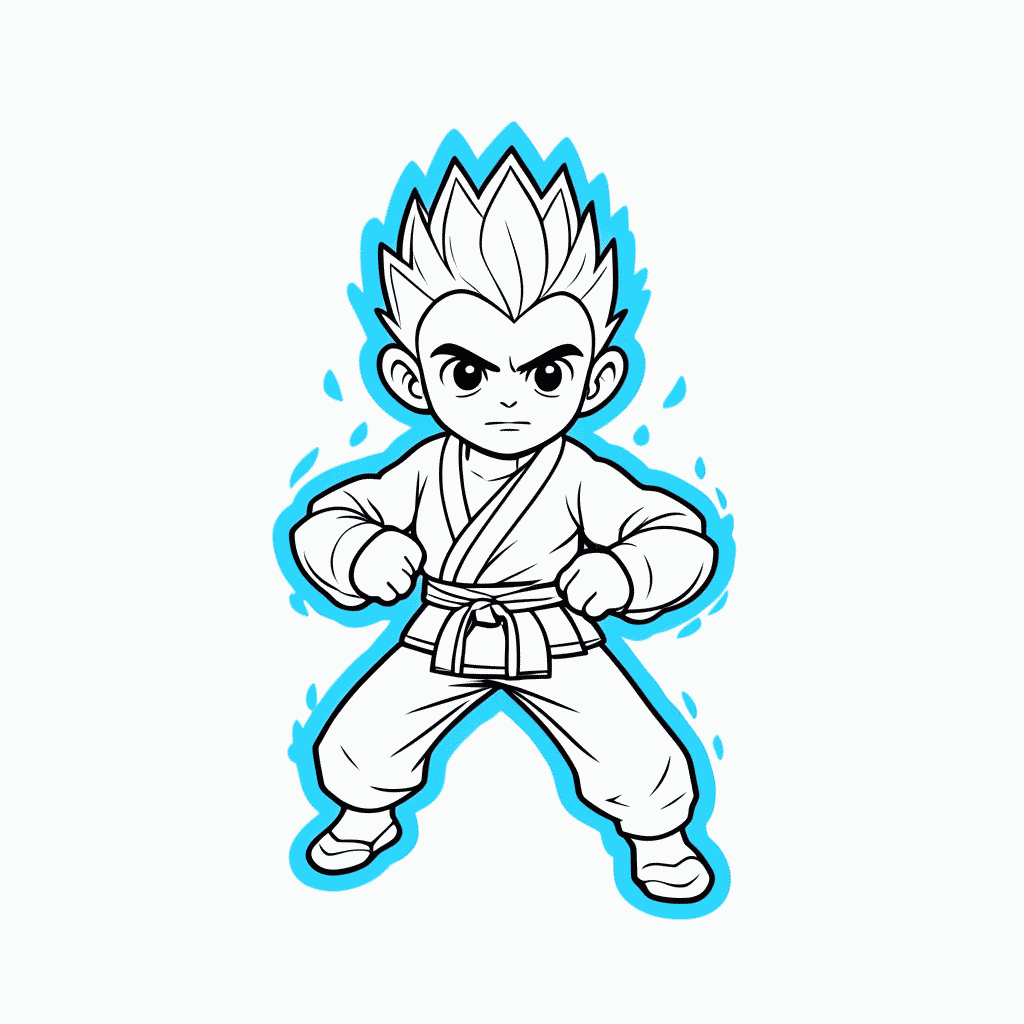 Desenho de Goku Ssj Blue para colorir e imprimir grátis em folha A4