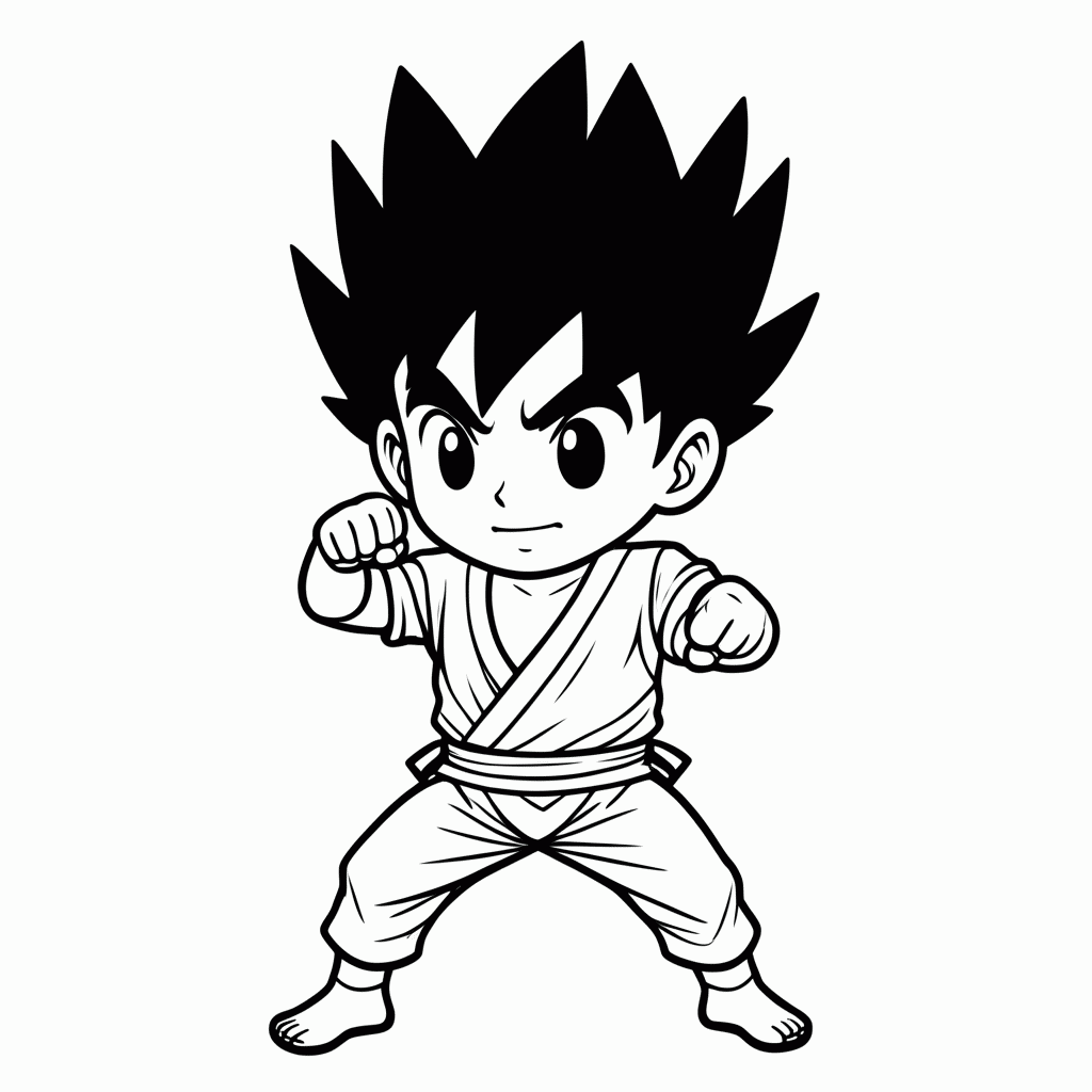 Desenho de Goten para colorir e imprimir grátis em folha A4