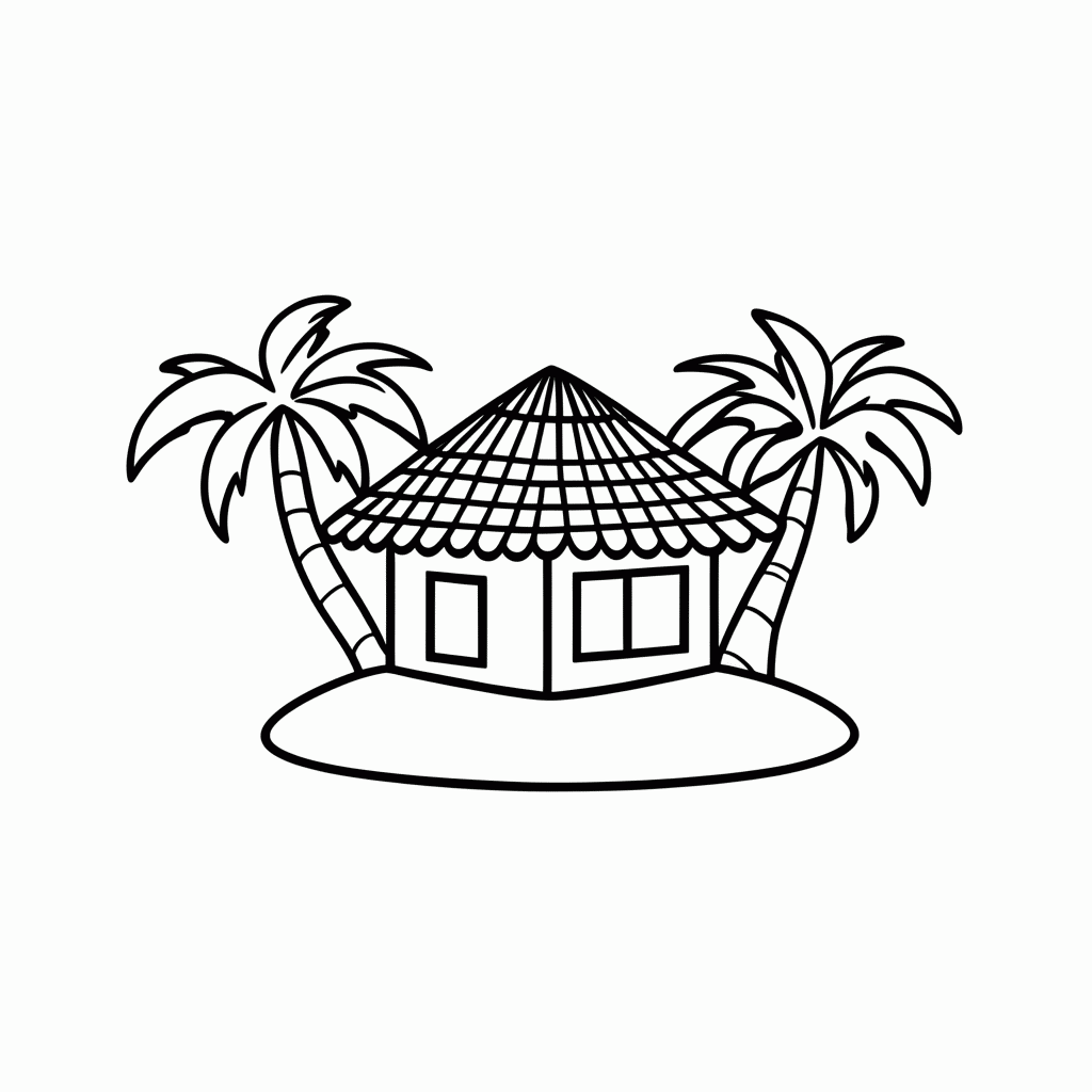 Desenho de Kame House para colorir e imprimir grátis em folha A4