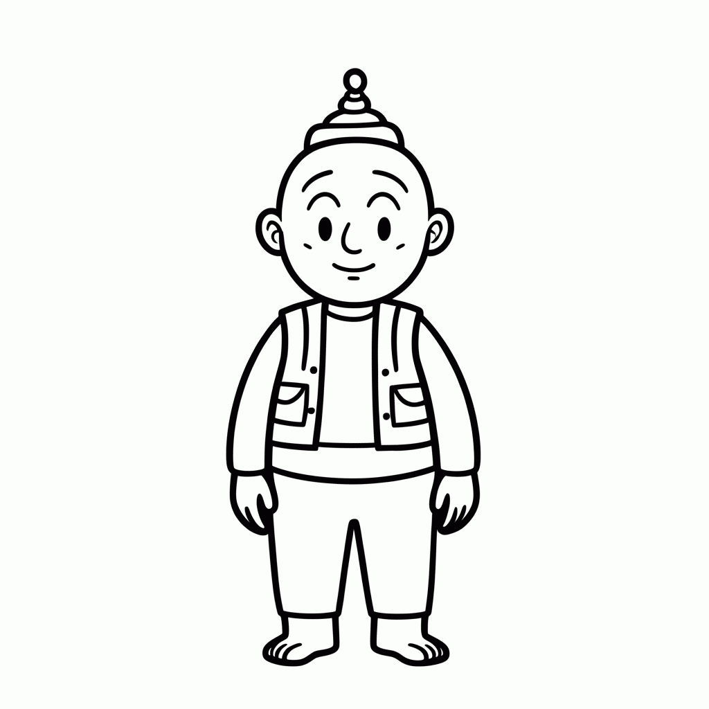 Desenho de Majin Boo Magro para colorir e imprimir grátis em folha A4