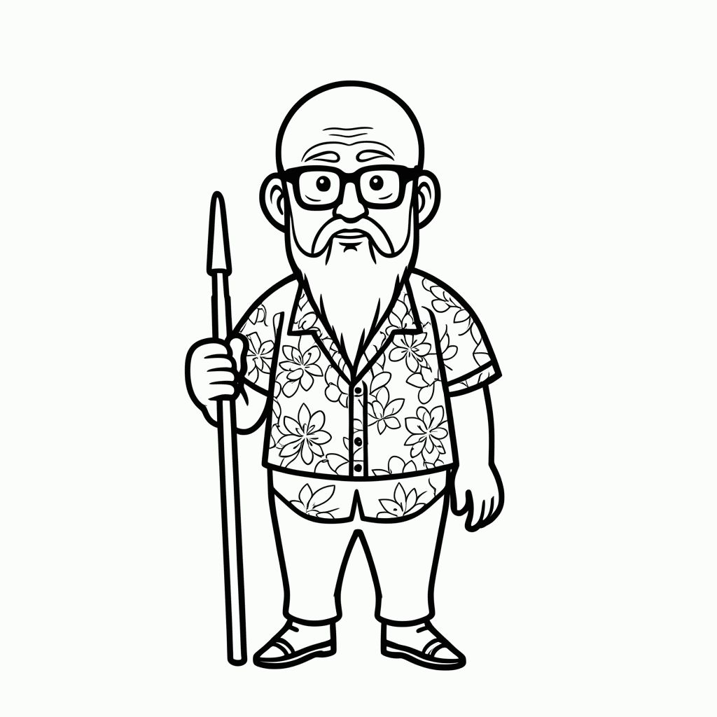 Desenho de Mestre Kame para colorir e imprimir grátis em folha A4