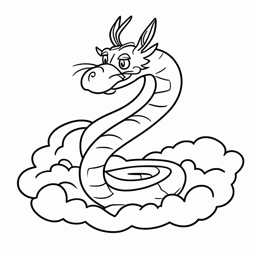 Desenho de Shenlong para colorir e imprimir grátis em folha A4