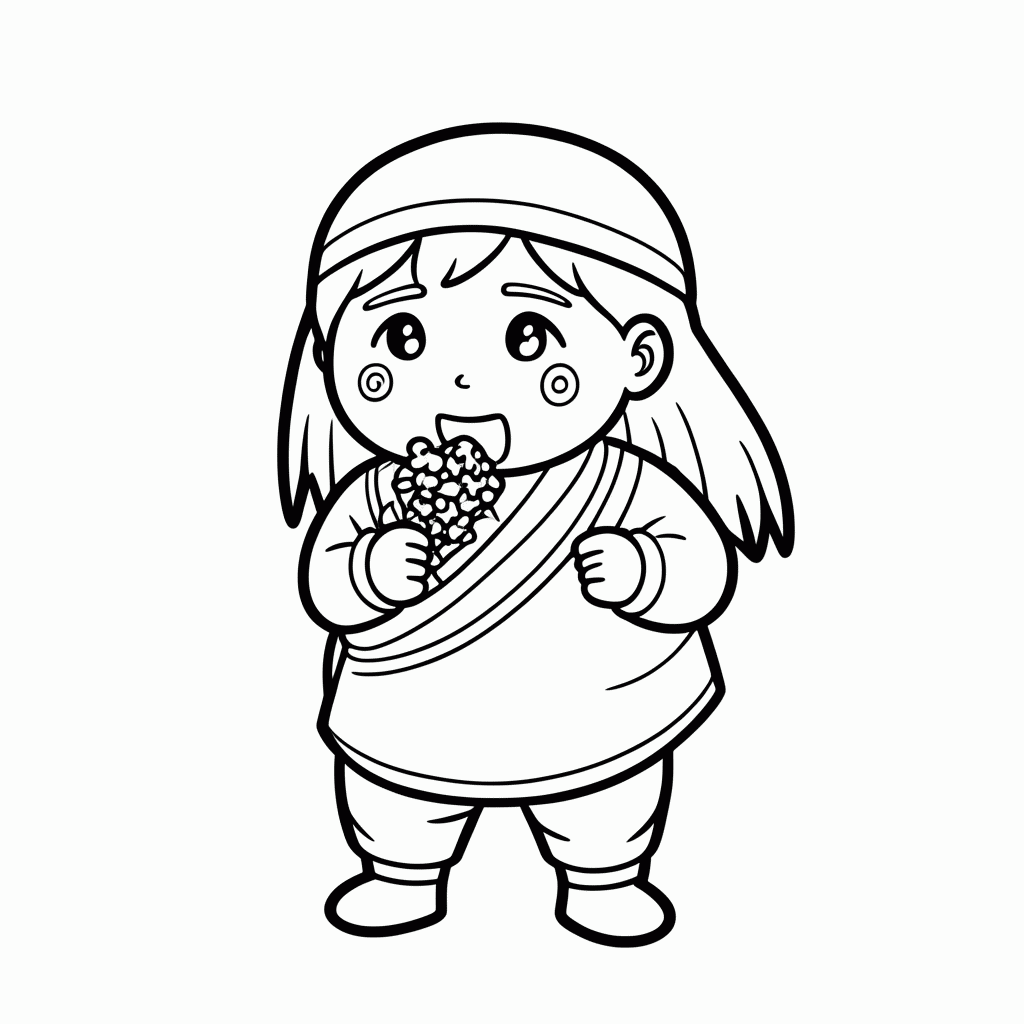 Desenho de Choji Akimichi para colorir e imprimir grátis em folha A4