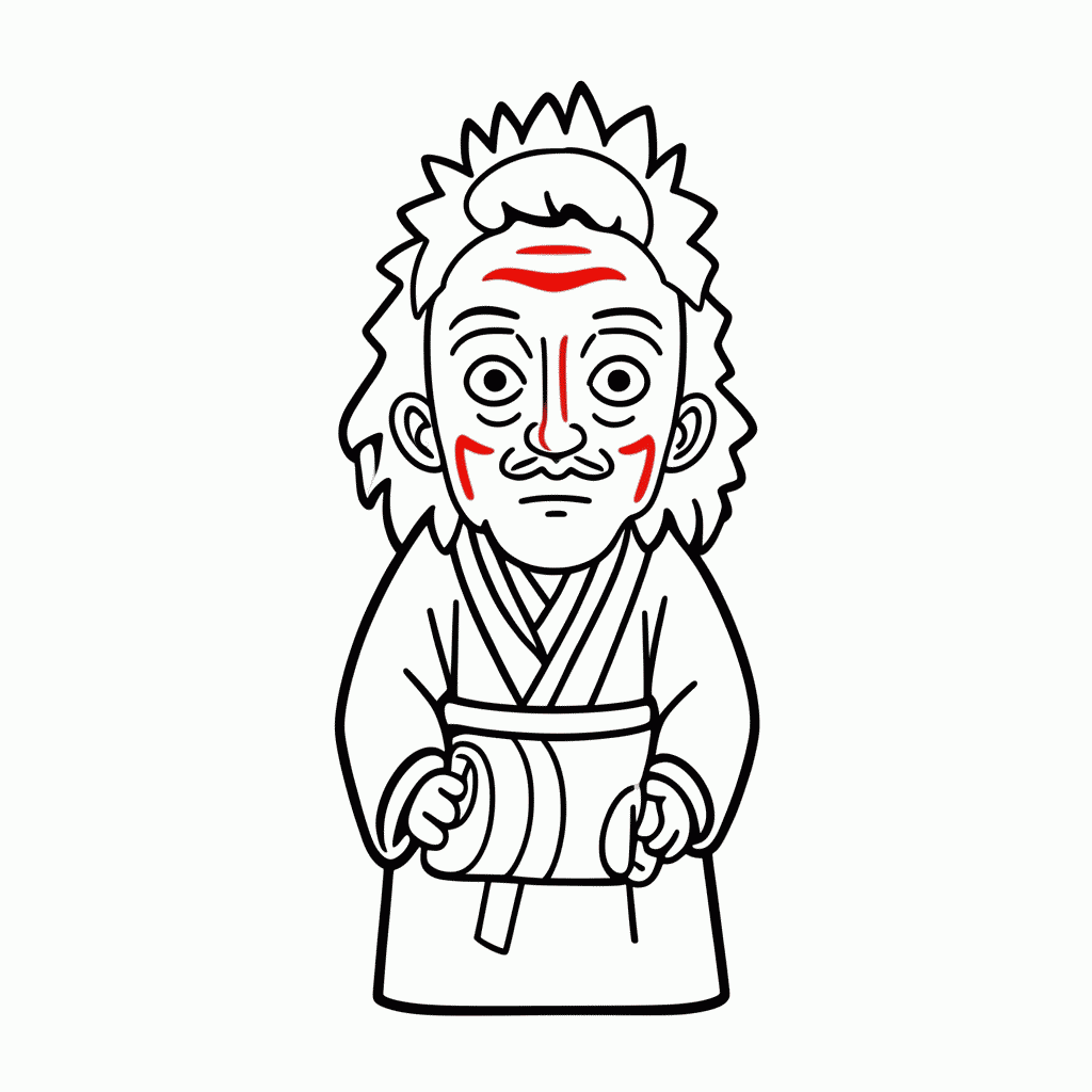 Desenho de Jiraiya Sennin para colorir e imprimir grátis em folha A4