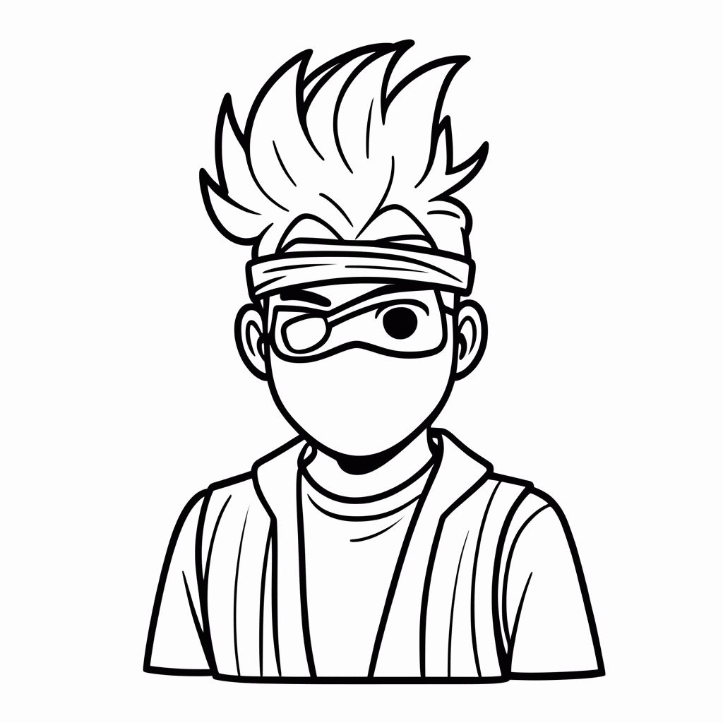 Desenho de Kakashi Hatake para colorir e imprimir grátis em folha A4
