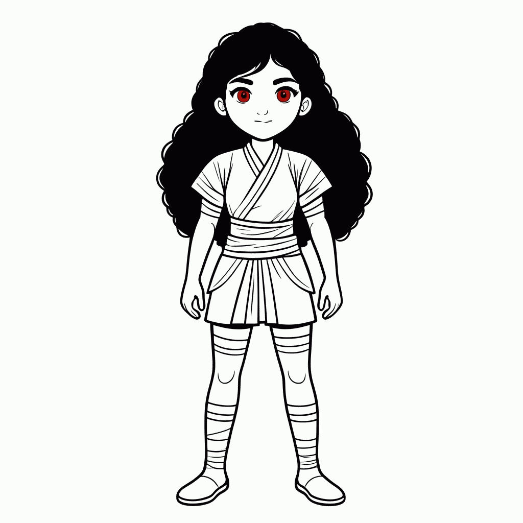 Desenho de Kurenai Sensei para colorir e imprimir grátis em folha A4