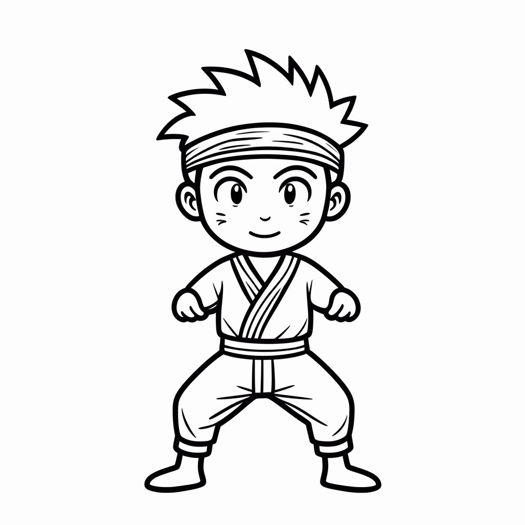 Desenho de Naruto Uzumaki para colorir e imprimir grátis em folha A4