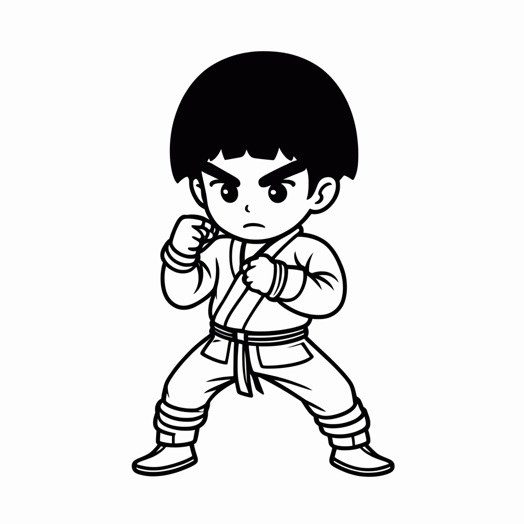 Desenho de Rock Lee para colorir e imprimir grátis em folha A4