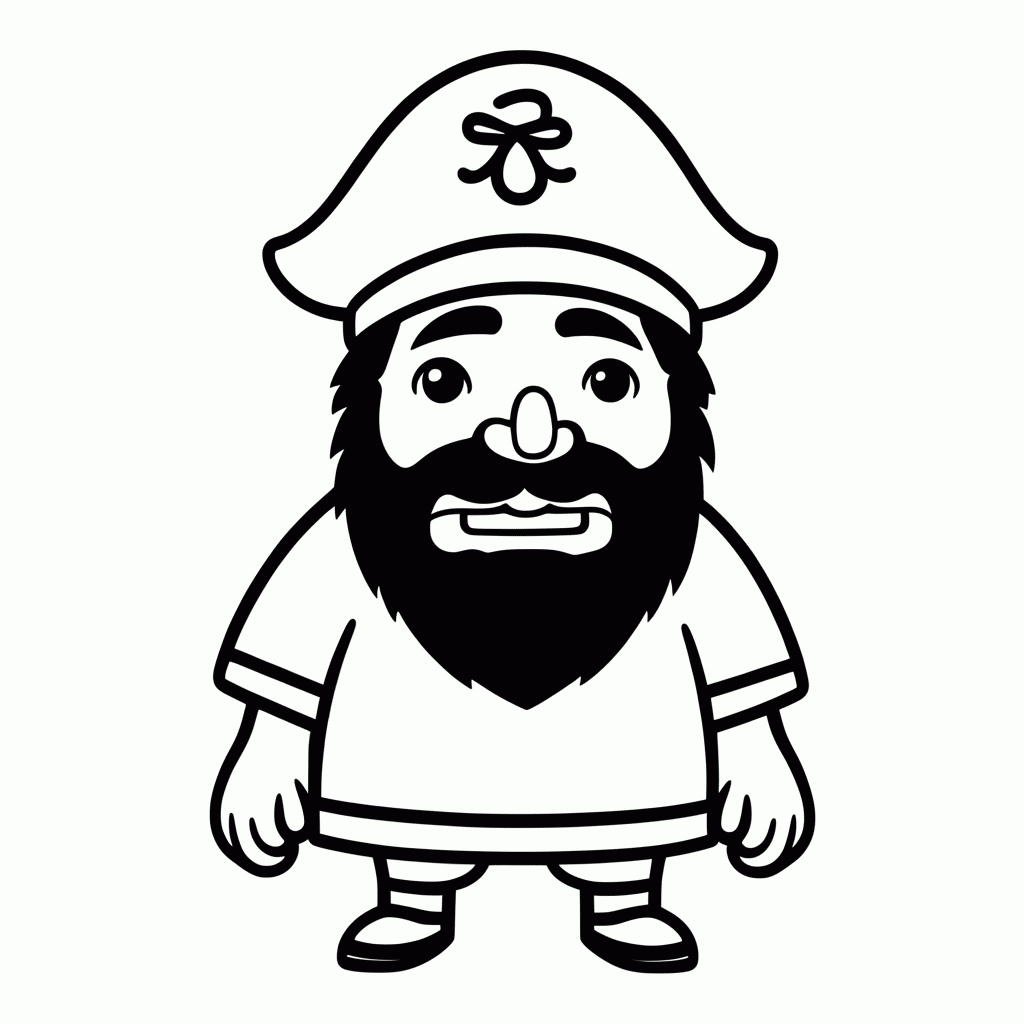 Desenho de Blackbeard para colorir e imprimir grátis em folha A4