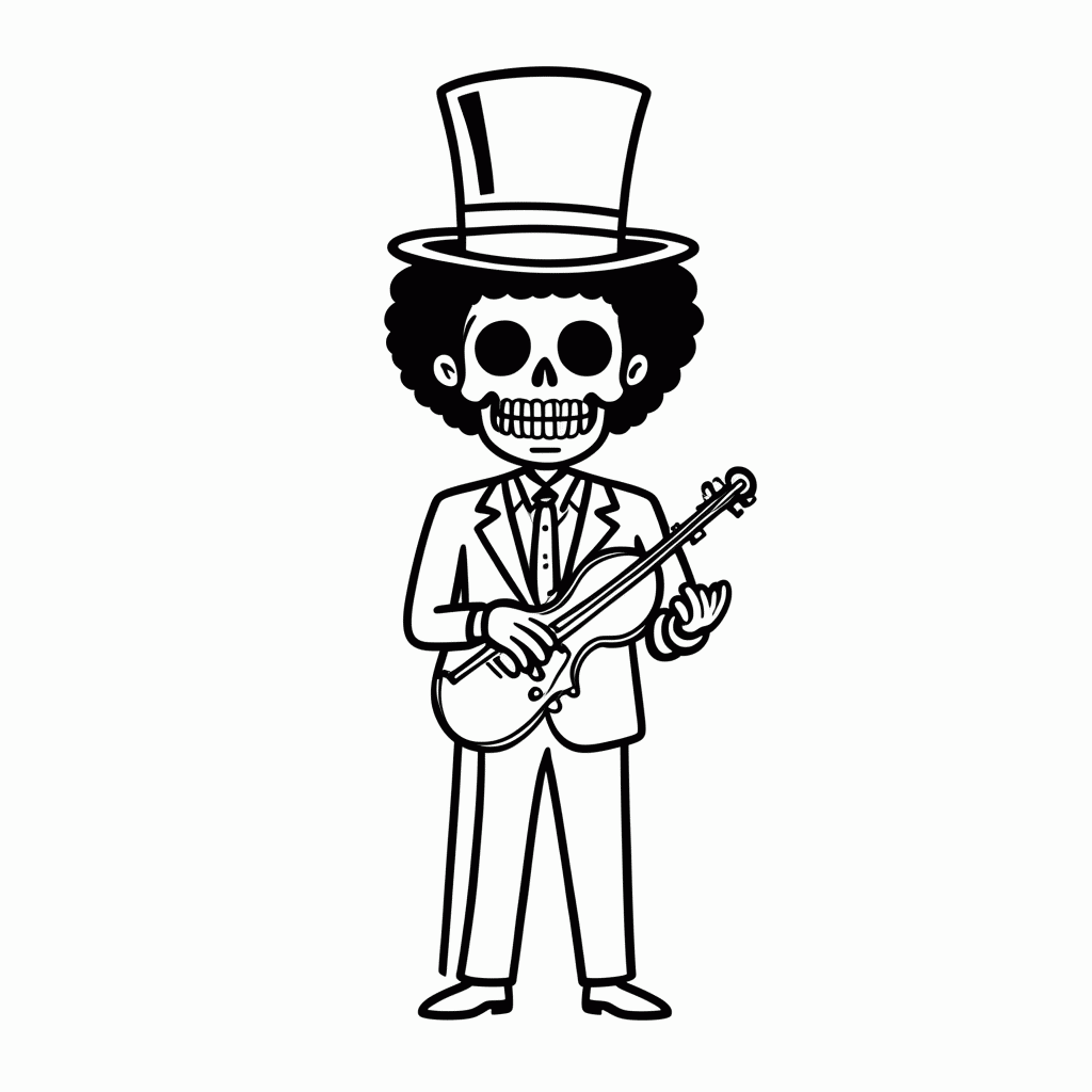 Desenho de Brook Musico para colorir e imprimir grátis em folha A4