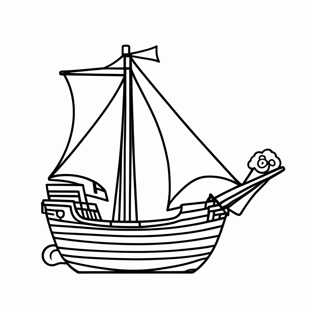 Desenho de Going Merry para colorir e imprimir grátis em folha A4