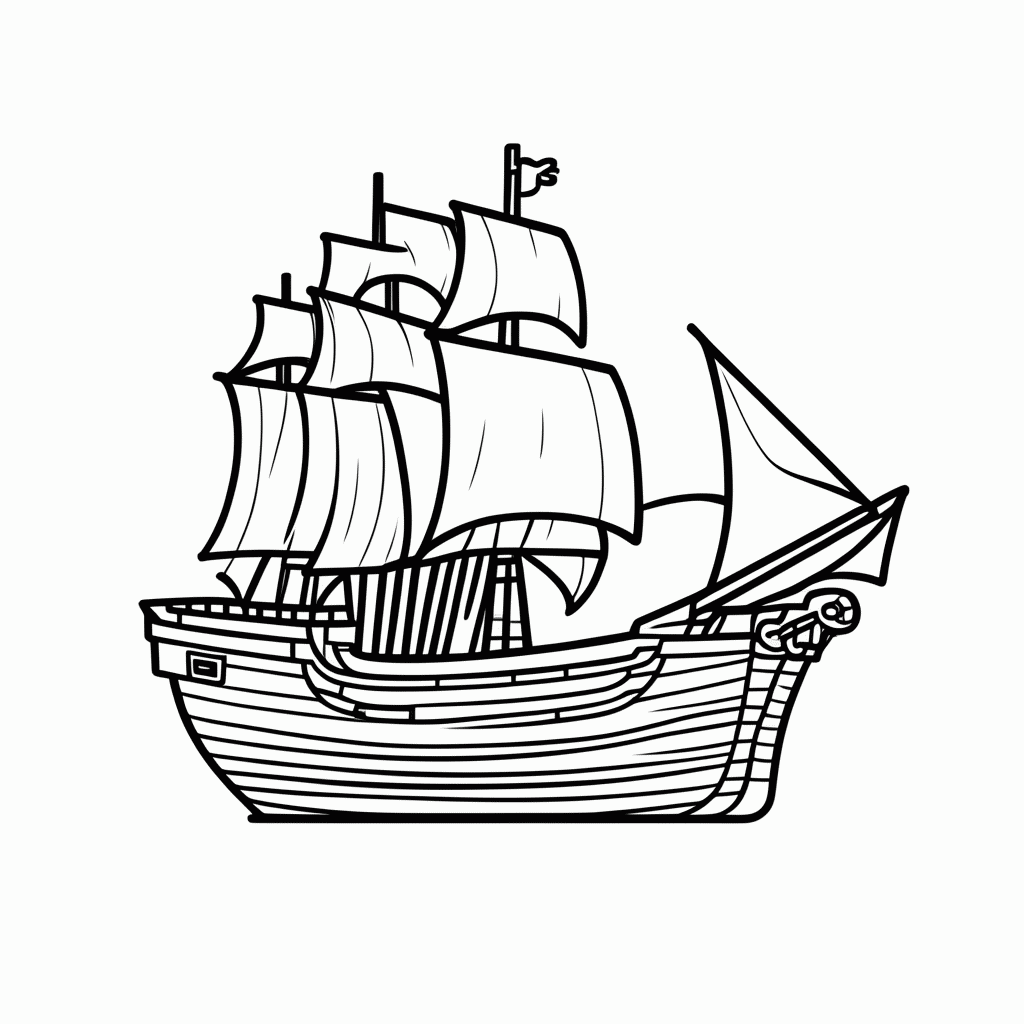 Desenho de Thousand Sunny para colorir e imprimir grátis em folha A4
