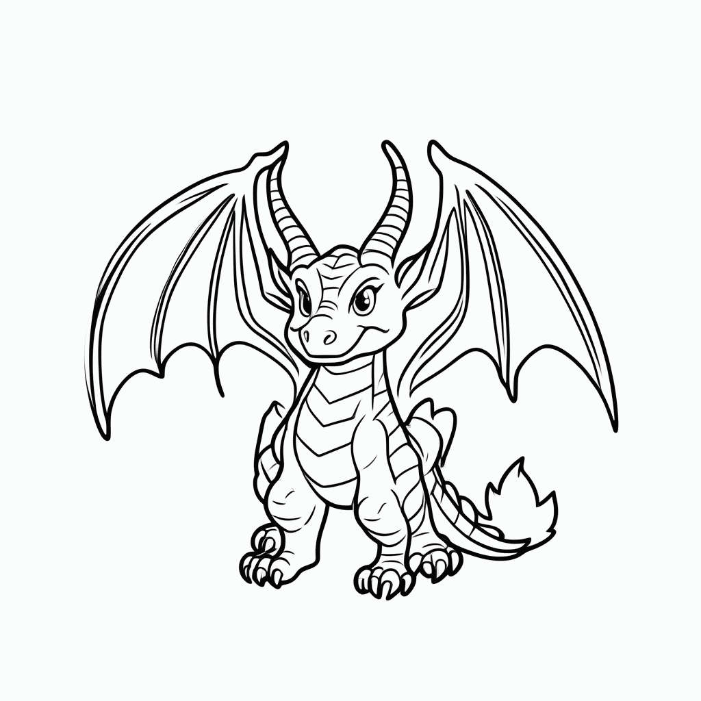 Desenho de Charizard para colorir e imprimir grátis em folha A4