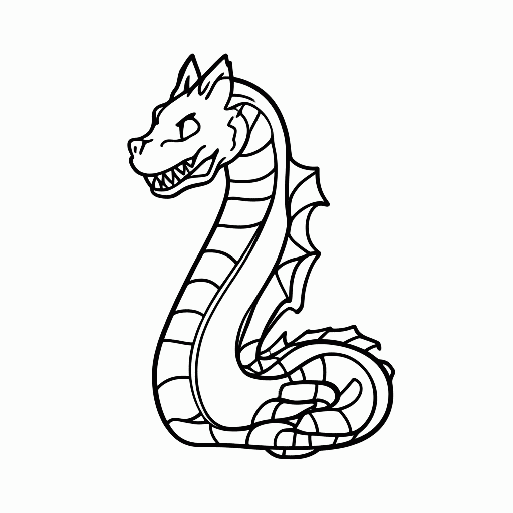 Desenho de Gyarados para colorir e imprimir grátis em folha A4