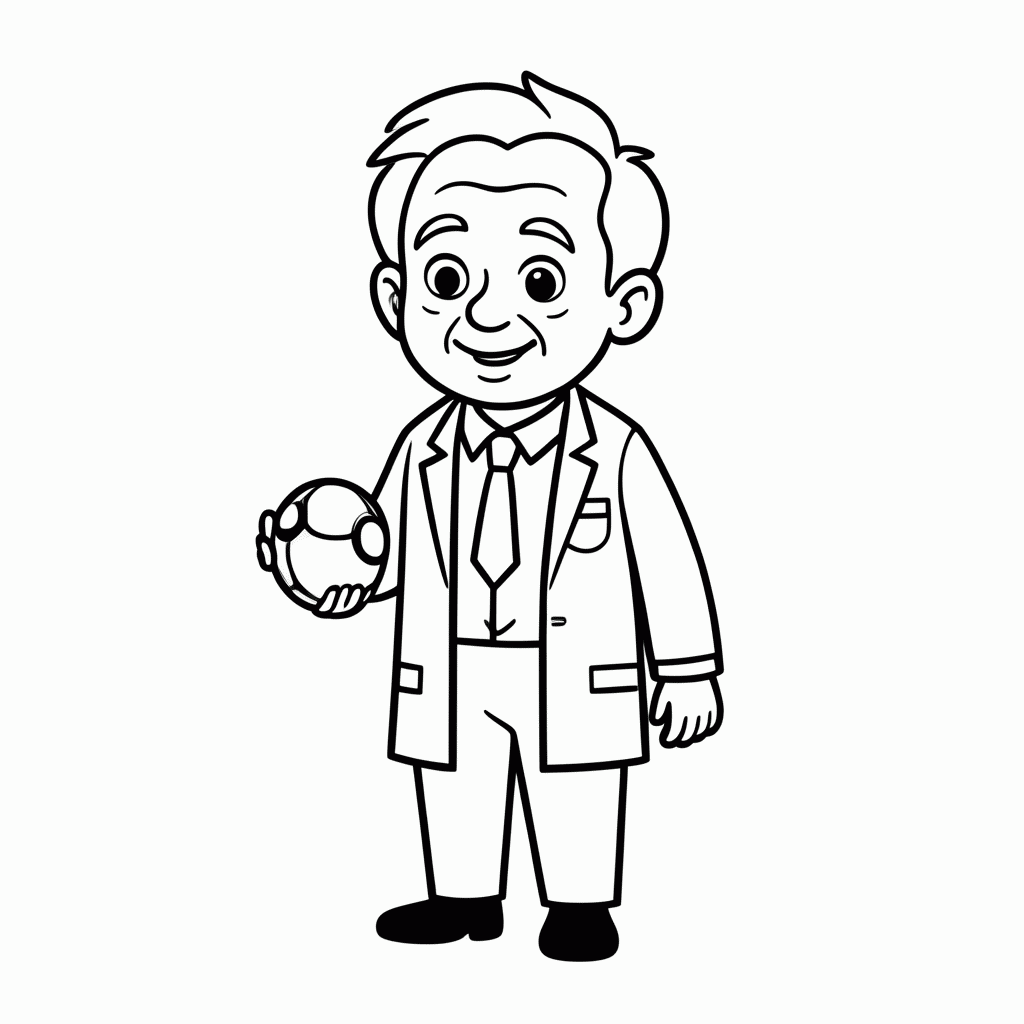 Desenho de Professor Carvalho para colorir e imprimir grátis em folha A4