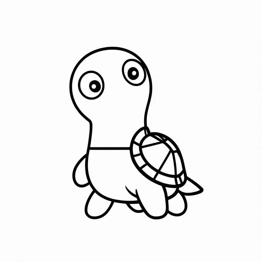 Desenho de Squirtle para colorir e imprimir grátis em folha A4