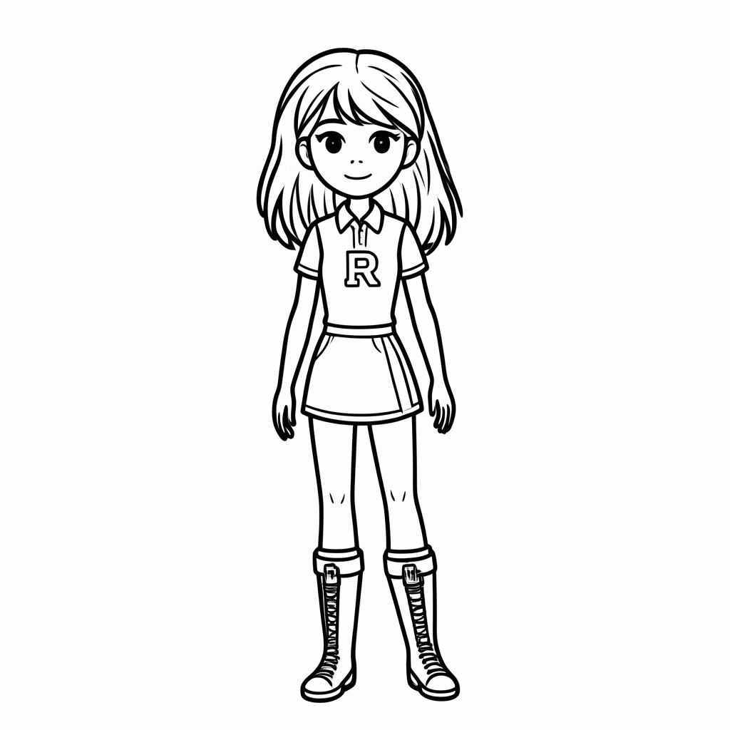 Desenho de Team Rocket Jessie para colorir e imprimir grátis em folha A4