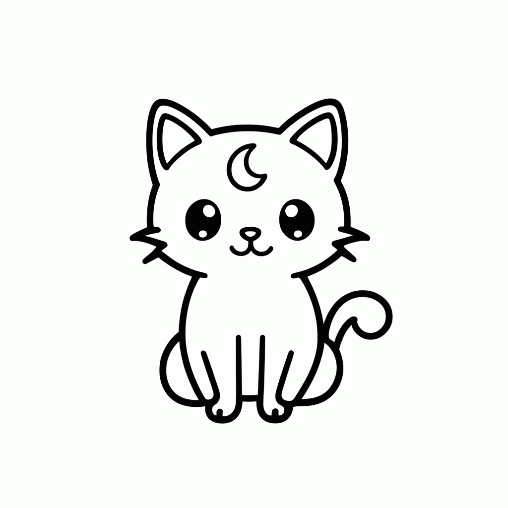 Desenho de Artemis Gato Branco para colorir e imprimir grátis em folha A4