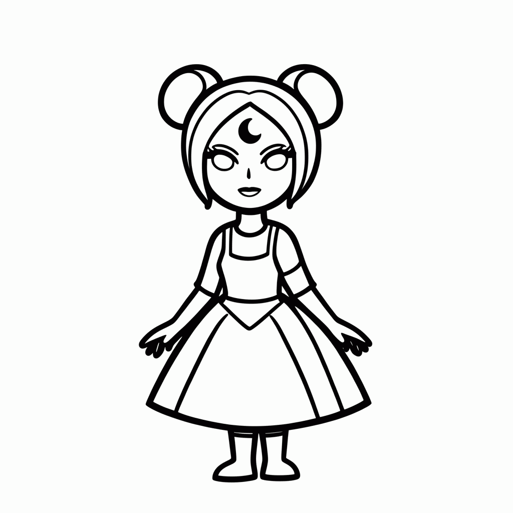 Desenho de Black Lady para colorir e imprimir grátis em folha A4