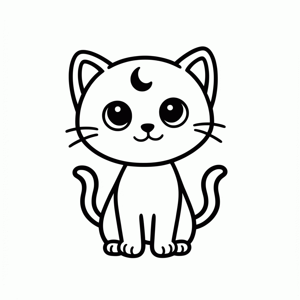 Desenho de Diana Gatinha para colorir e imprimir grátis em folha A4