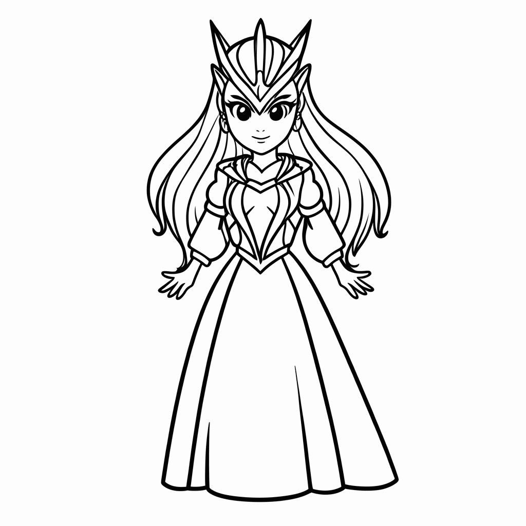 Desenho de Queen Nehelenia para colorir e imprimir grátis em folha A4