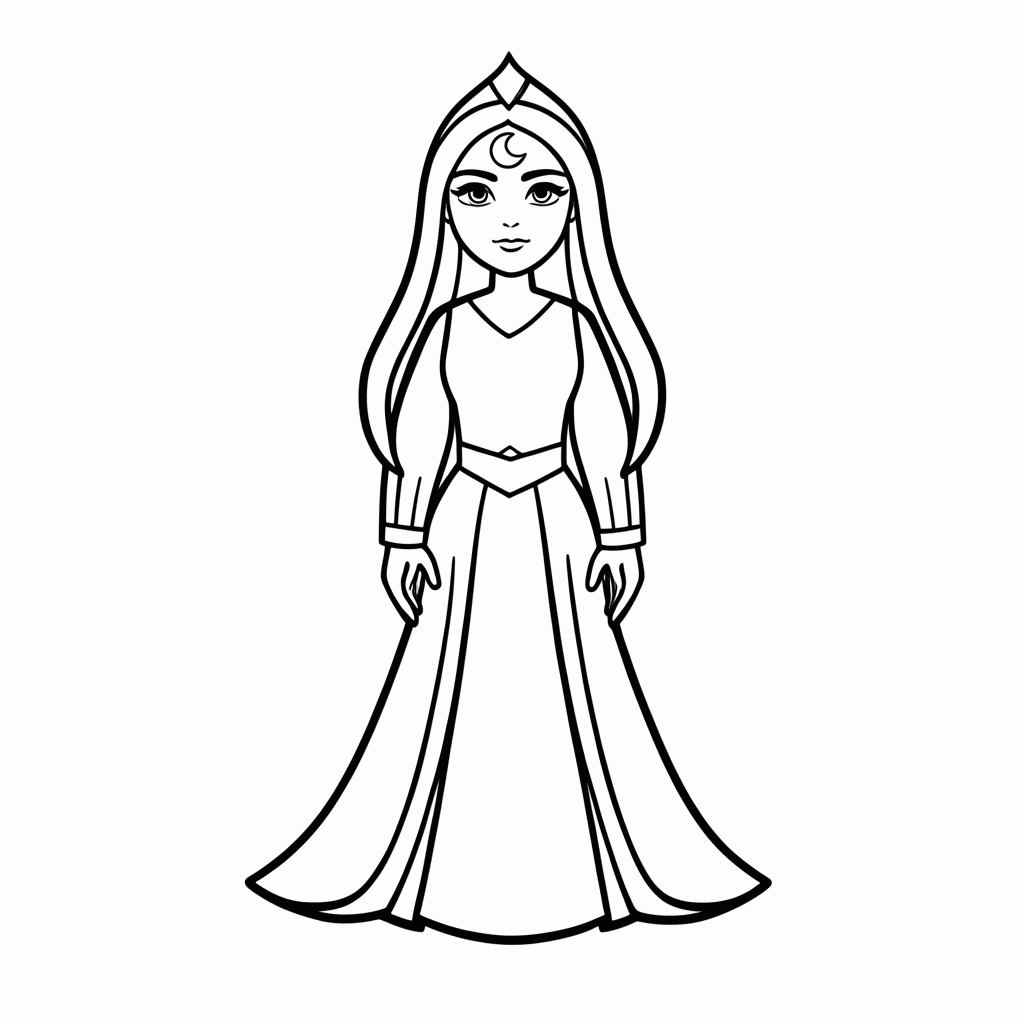 Desenho de Rainha Serenity para colorir e imprimir grátis em folha A4