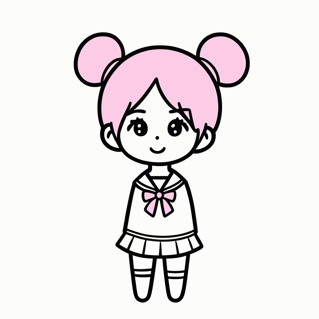 Desenho de Sailor Chibi Moon para colorir e imprimir grátis em folha A4