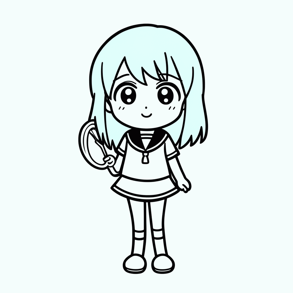 Desenho de Sailor Neptune Michiru para colorir e imprimir grátis em folha A4