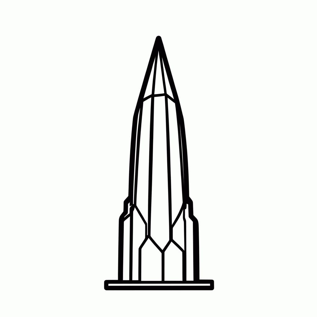 Desenho de Torre De Cristal para colorir e imprimir grátis em folha A4