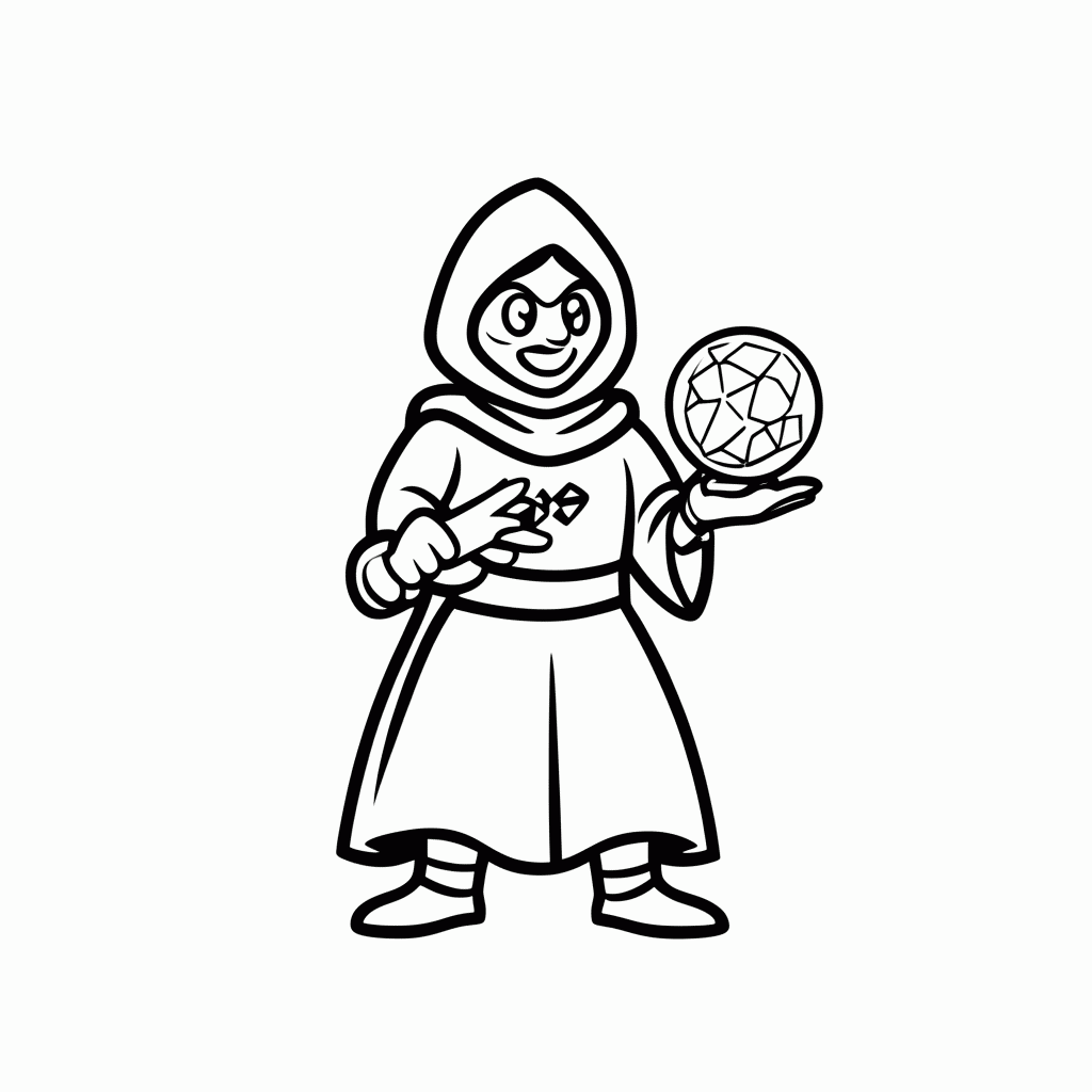 Desenho de Wiseman Mago para colorir e imprimir grátis em folha A4