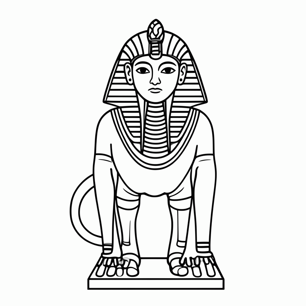 Desenho de Anubis Deus Chacal para colorir e imprimir grátis em folha A4