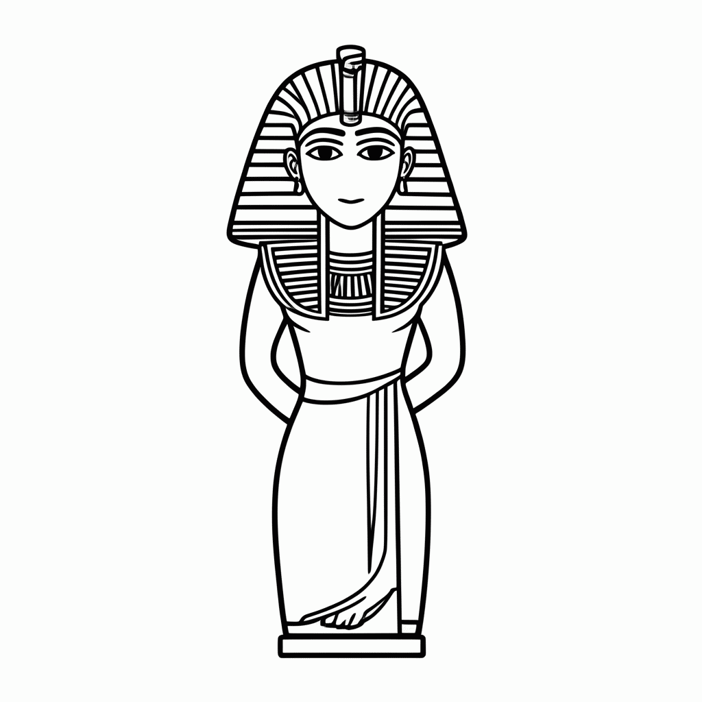 Desenho de Cleopatra Rainha para colorir e imprimir grátis em folha A4