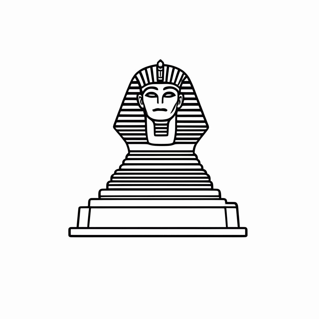 Desenho de Esfinge De Giza para colorir e imprimir grátis em folha A4