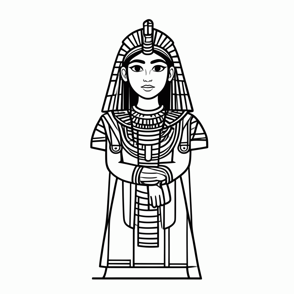 Desenho de Isis Deusa Mae para colorir e imprimir grátis em folha A4