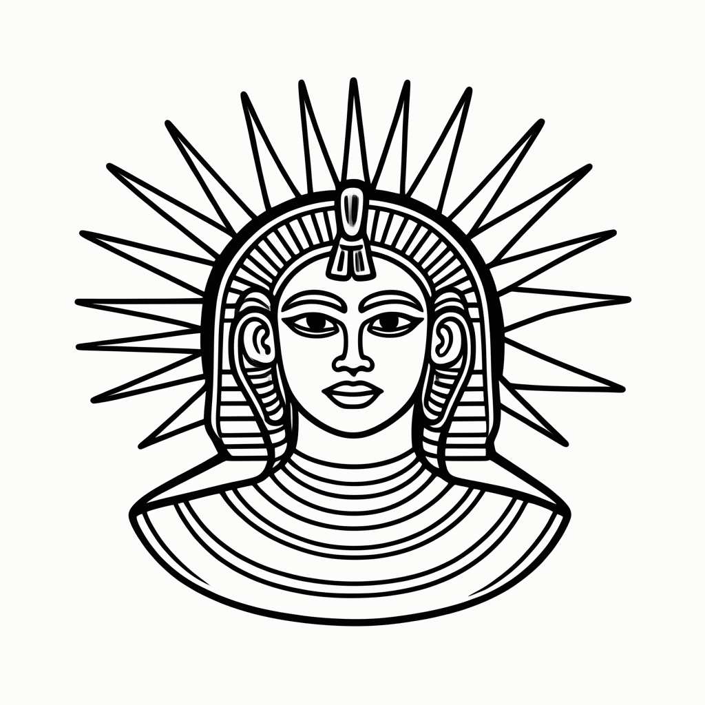 Desenho de Ra Deus Sol para colorir e imprimir grátis em folha A4