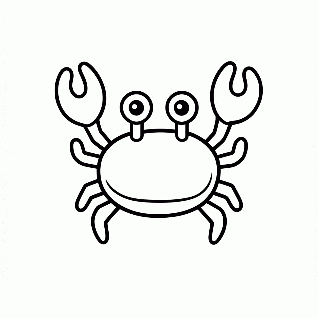 Desenho de Caranguejo para colorir e imprimir grátis em folha A4