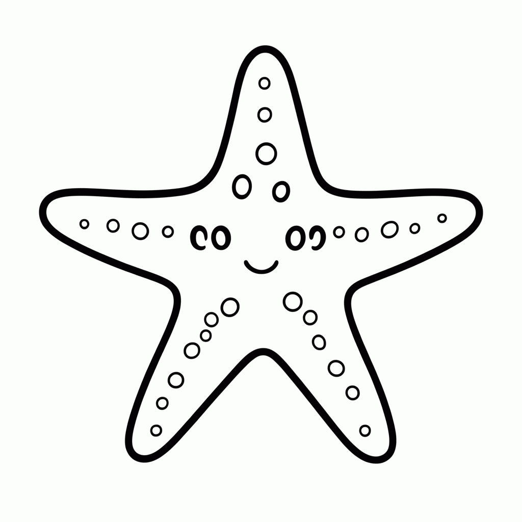 Desenho de Estrela Mar para colorir e imprimir grátis em folha A4