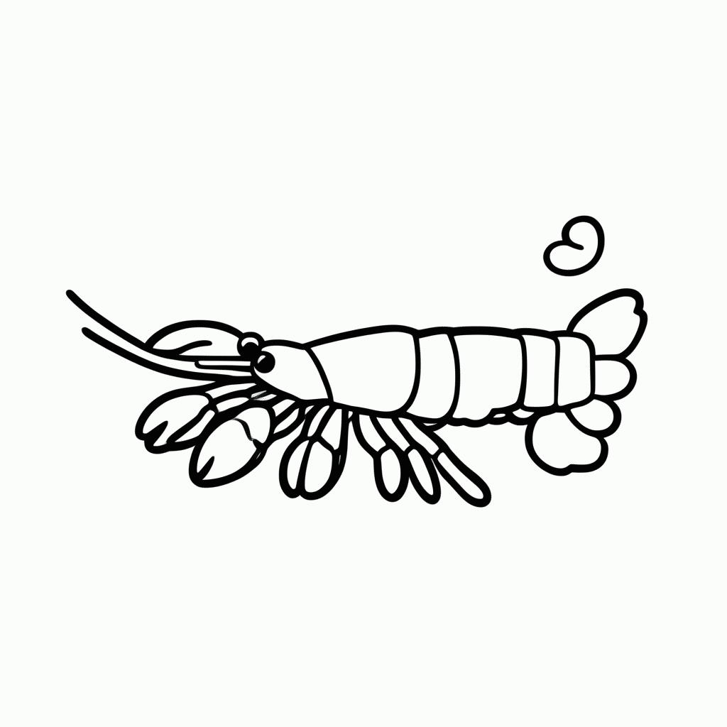 Desenho de Lagosta para colorir e imprimir grátis em folha A4