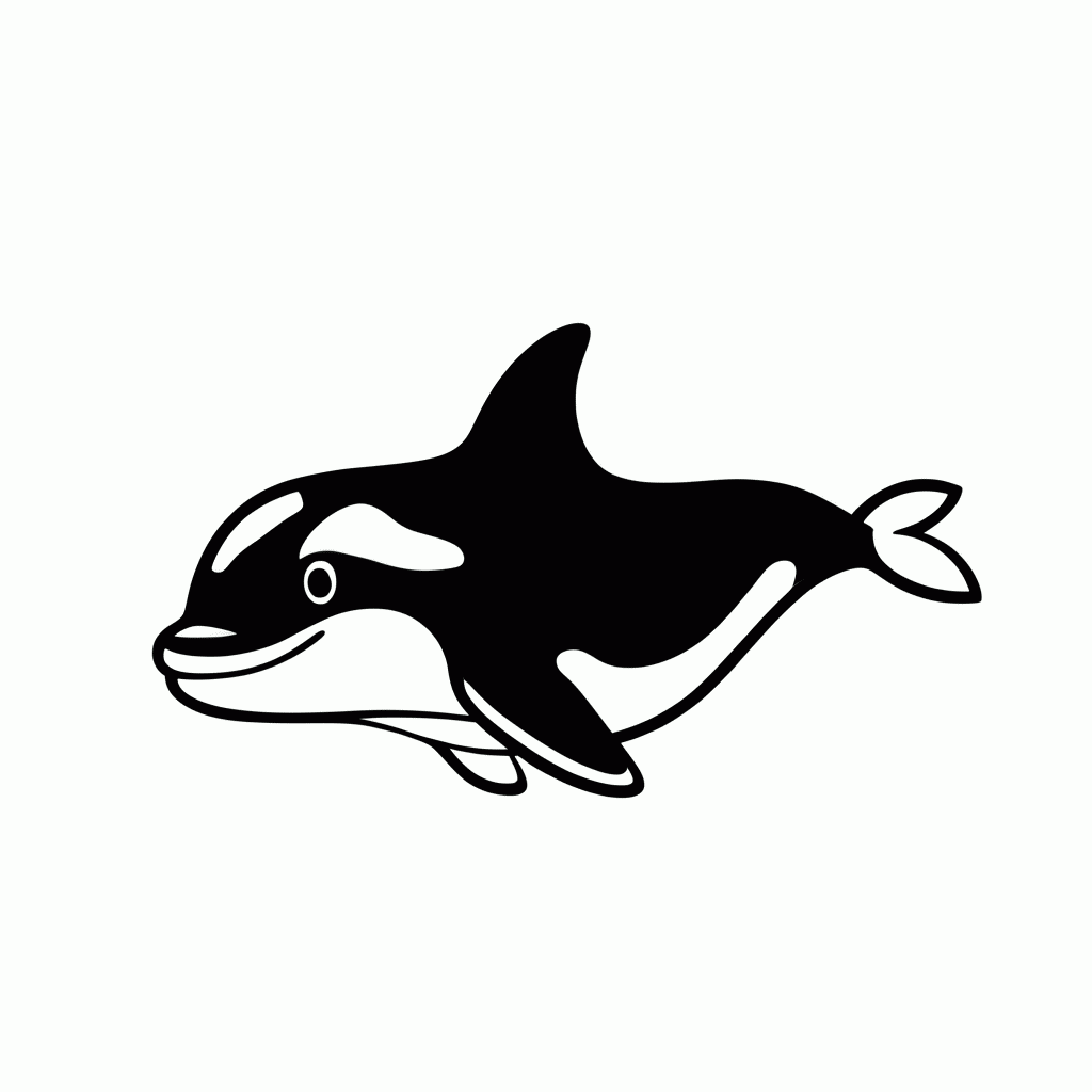 Desenho de Orca para colorir e imprimir grátis em folha A4