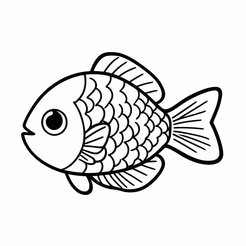 Desenho de Peixe para colorir e imprimir grátis em folha A4