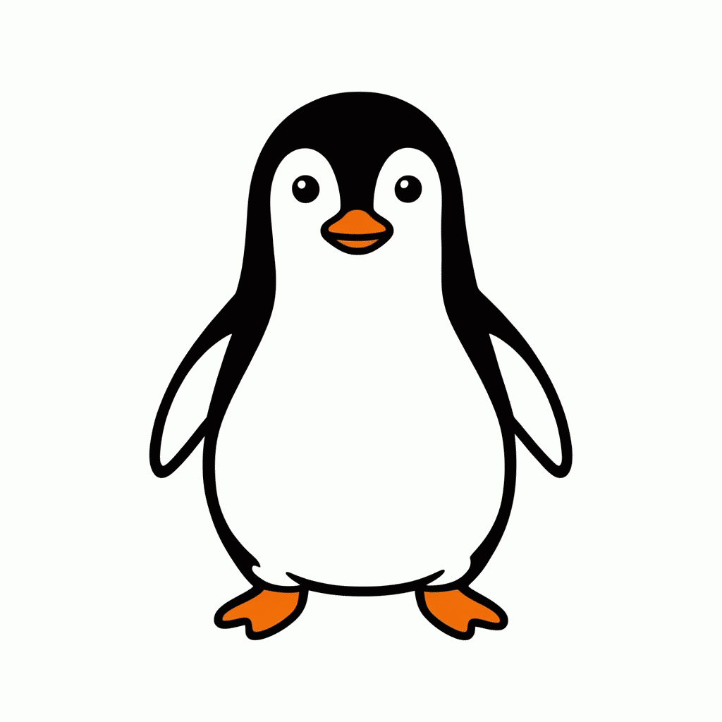Desenho de Pinguim para colorir e imprimir grátis em folha A4
