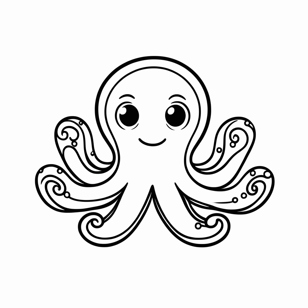 Desenho de Polvo para colorir e imprimir grátis em folha A4