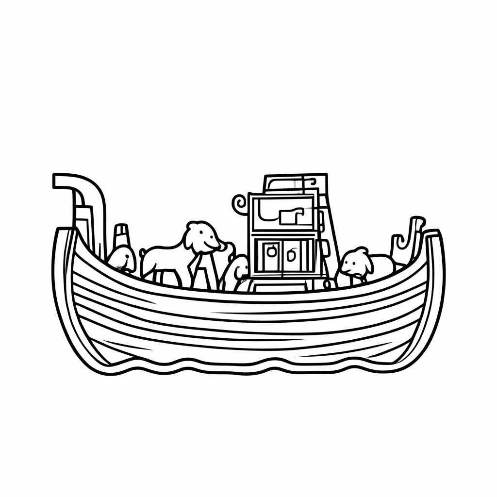 Desenho de Casal De Leoes Na Arca para colorir e imprimir grátis em folha A4