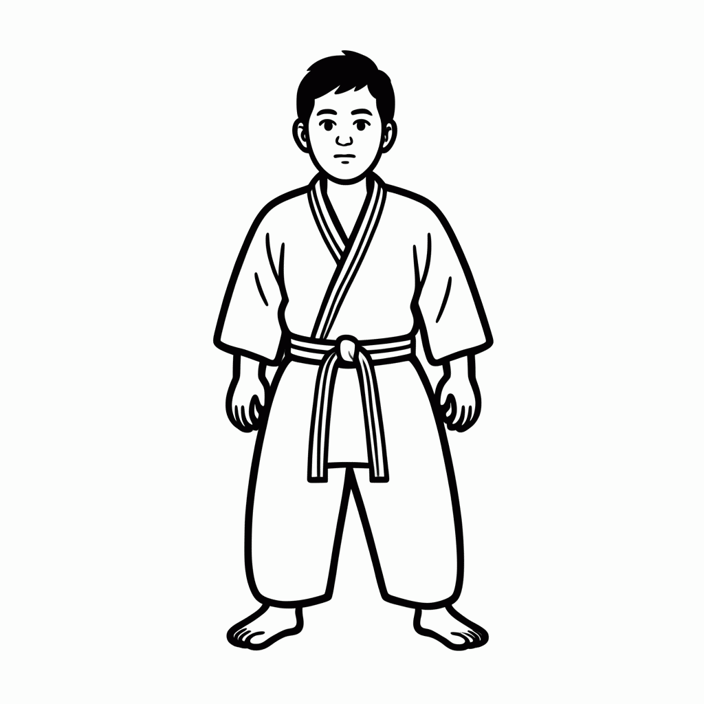 Desenho de Aikido para colorir e imprimir grátis em folha A4