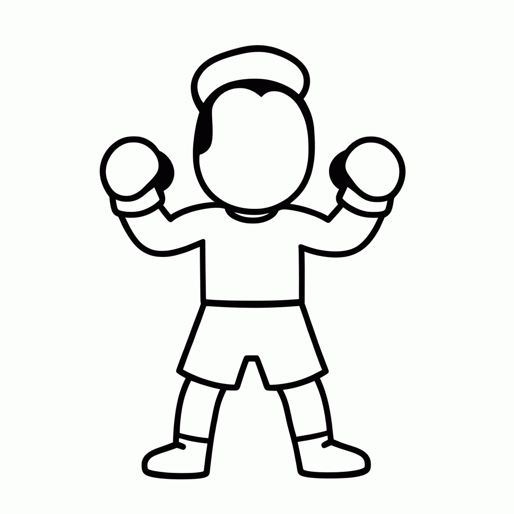Desenho de Boxe Classico para colorir e imprimir grátis em folha A4
