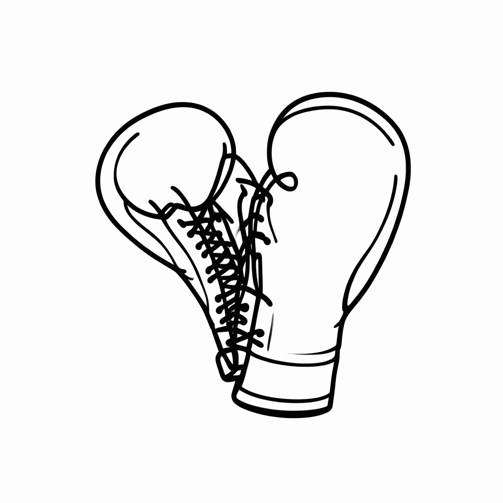 Desenho de Boxe Luvas para colorir e imprimir grátis em folha A4