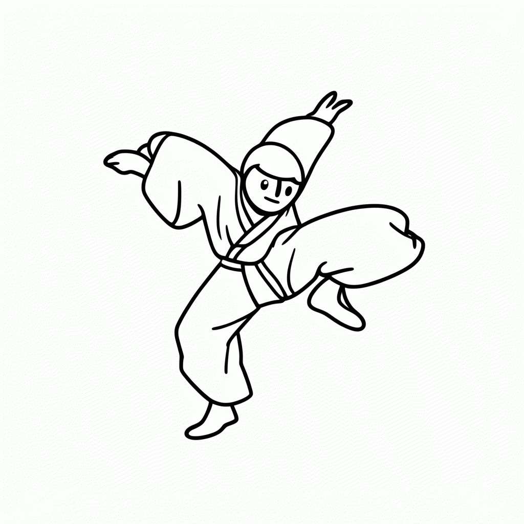 Desenho de Capoeira Au para colorir e imprimir grátis em folha A4