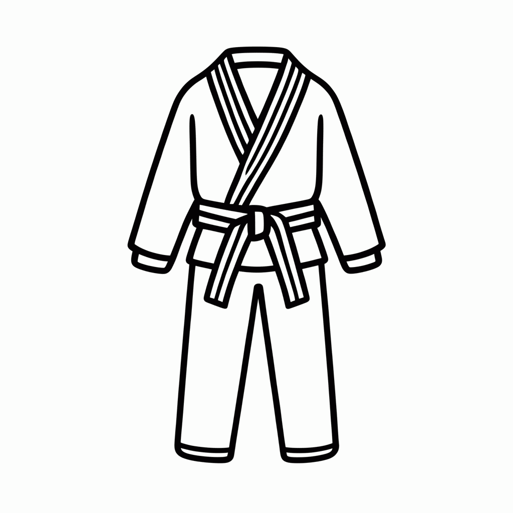 Desenho de Dobok Taekwondo para colorir e imprimir grátis em folha A4