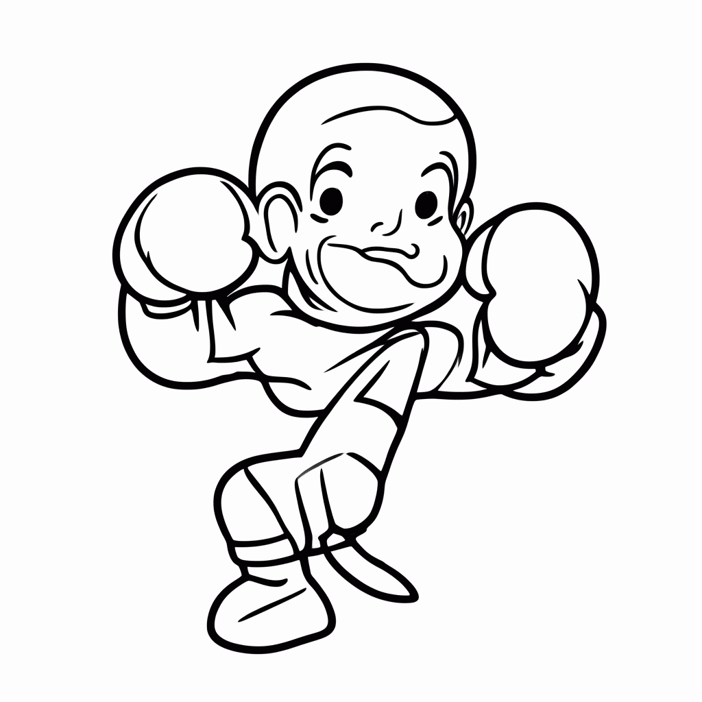 Desenho de Muay Thai Joelhada para colorir e imprimir grátis em folha A4